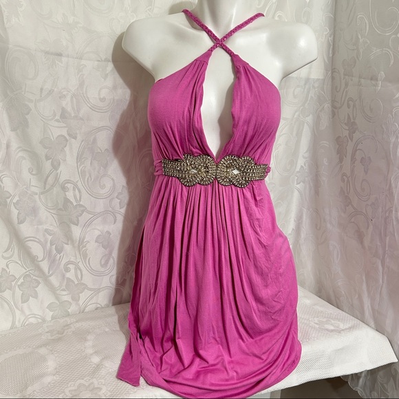 Kopa Women's Pink Cotton Blend Sleeveless Fit & Flare Midi Dress Size Small - Picture 1 of 13